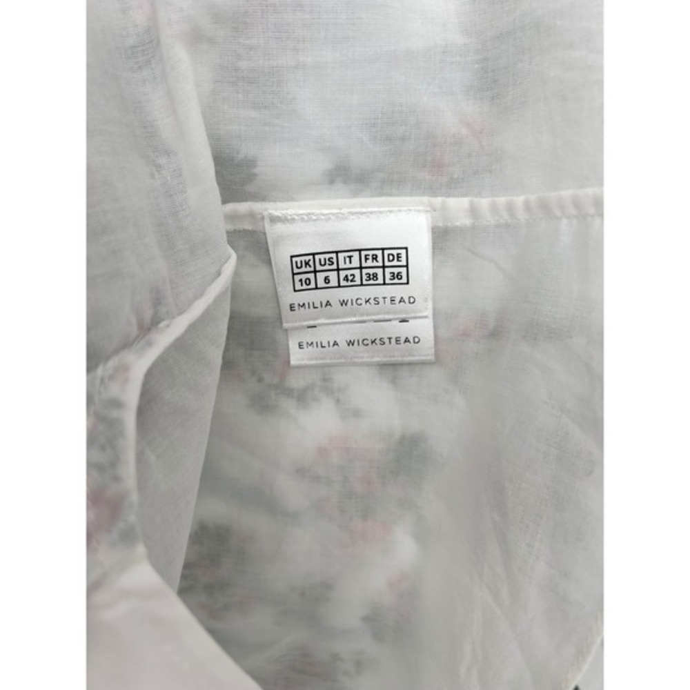 Emilia Wickstead Molly Dress Mini Floral Roses Ribbon Cotton Pink Blue 6 - Picture 12 of 14